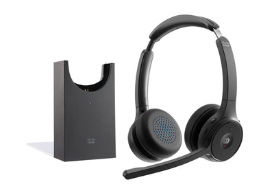 Cisco Headset 722 Headphone Oreja Bluetooth Wireless Black Carbón With Base Charging Cisco Webex Certified — image 1