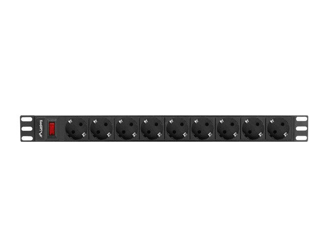 Lanberg Power Strip Rack Pdu 19 1U 16A 9 Schuko 3M Negro