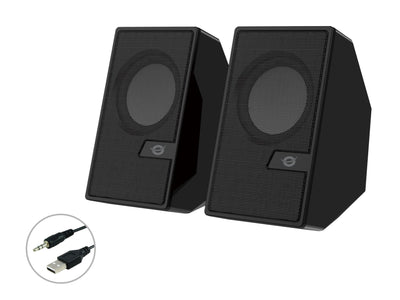 Conceptronic Speakers 2.0 BJORN02B 6W Colour Black Jack 3.5 And Bluetooth Power USB — image 1