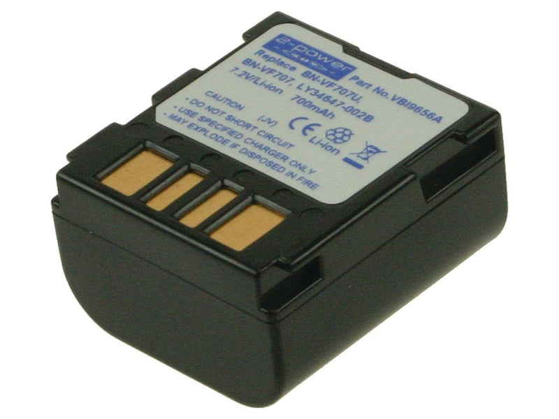2-POWER Camcorder Battery 7.2V 750MAH Jvc GR-D271U VBI9656A