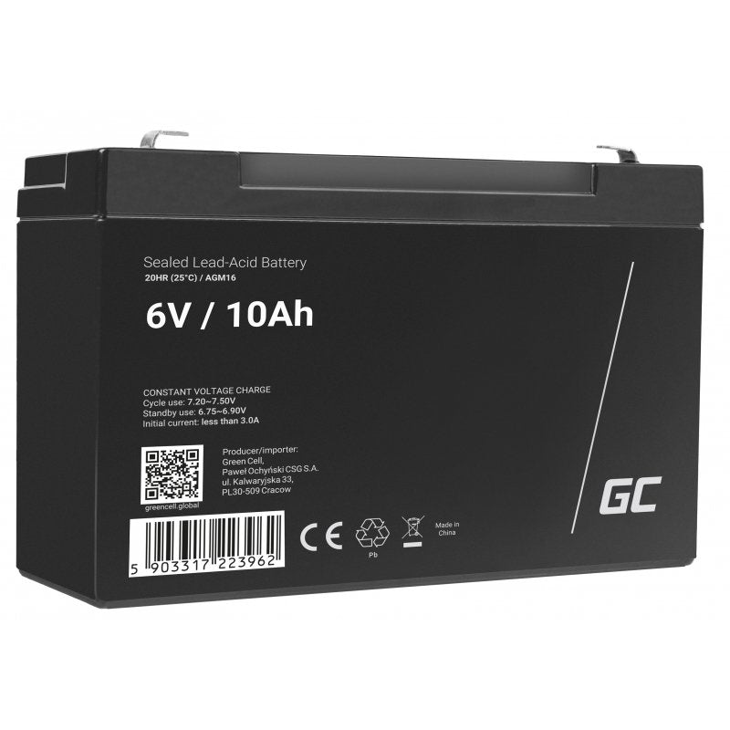 Green Cell AGM16 Battery UPS Sealed Lead Acid (vrla) 6V 10AH