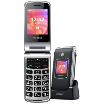 Myphone Rumba 2 Black Mobile Phone Senior 2G 2.4'' With Cover Camera Bluetooth Sos