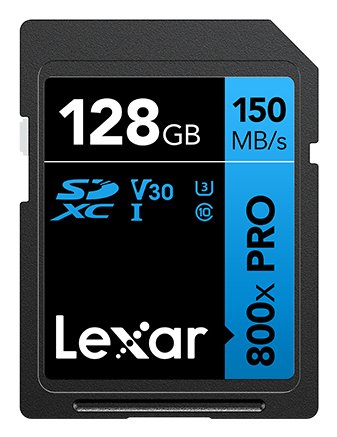 Lexar 128GB Professional 800X Pro Memory Card Sdxc Uhs-i Black Blue — image 1