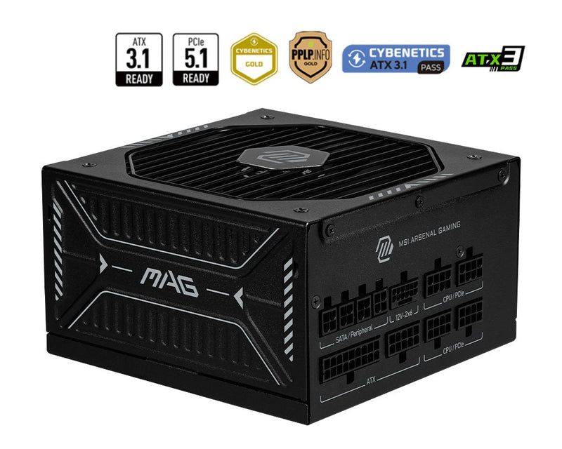 MSI Power Supply Power Supply Mag A850GLS PCIE5 850WATT