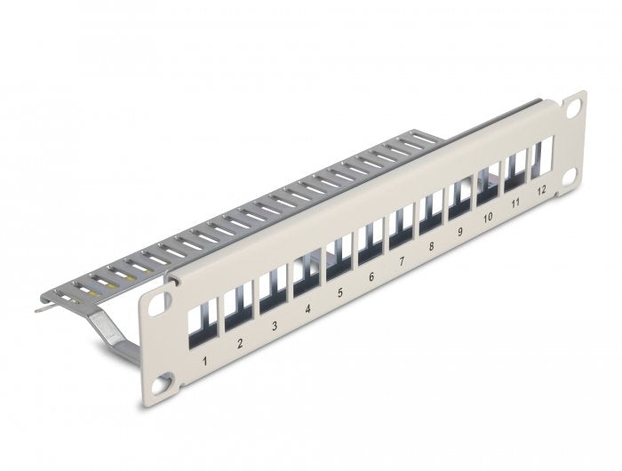 Delock 10? Keystone Patchpanel 12 Port With Entlastungsschiene 1 He Grey