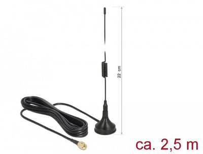 Delock Antenna LTE Sma St. 2DBI Starr Omni. RG-174 2,5M Outdoor — image 1