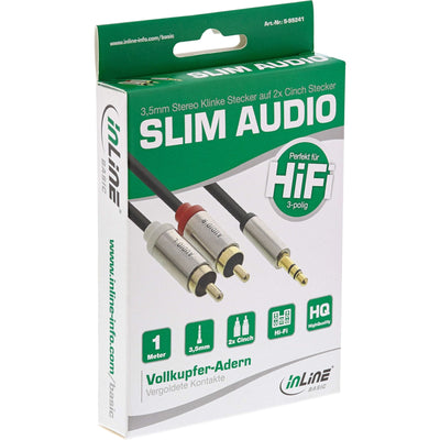 Inline Cable Audio Slim Básico 3,5MM M a 2X Rca M, 1M — image 1