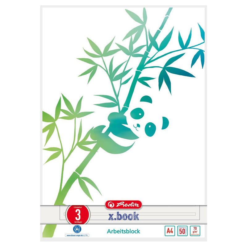 Herlitz Greenline Notebook And Block A4 50 Hojas Green White