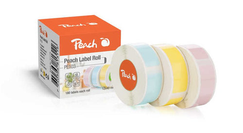 Rolls Labels Melocotón PE103 3 Rolls 3X 180 Pieces 12X40 Mm, 3 Colours PE103 — image 1