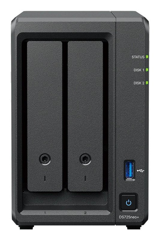 Server NAS DS725NE + 2X0HDD 2,6GHZ 1X4GB DDR4 1X1GBE 2,5GBE