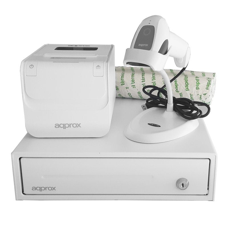 Approx Kit Tpv Cash Drawer APPCASH33WH White + Reader/Scanner APPLS11ASWH + Printer Thermal APPPOS80AMUSEWH +