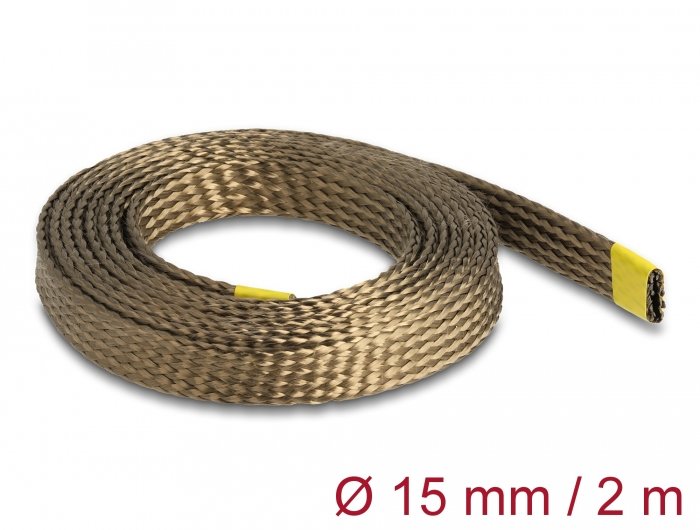 Delock Manguito Trenzado Fabricado With Fibras Basalto 2 Mx 15MM, Brown