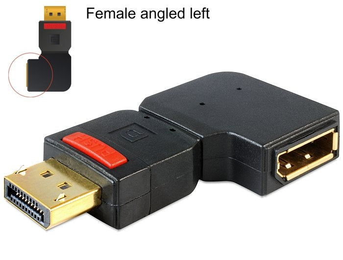 Delock 65377 Adapter DisplayPort 1.1 Male DisplayPort Female Angular Links