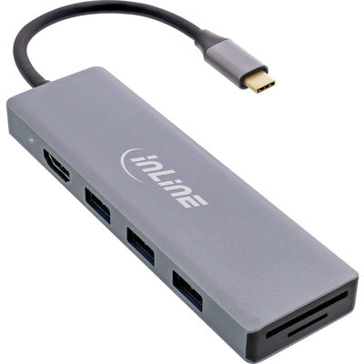Inline USB 3.2 Type-c Multi Hub (3x USB-A 5GB/S + USB Type-c (pd 100W), Card Reader, HDMI 4K@30HZ ), Otg, Hous — image 1