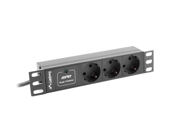Lanberg PDU-03E-0200-IEC-BK Lanberg Pdu 10 1U 10A, 3X 230V Pl 2M Black