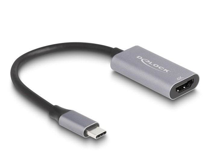 Delock Cable 60020 HDMI 0,15M HDMI Type a Standard USB Type-c Black Grey