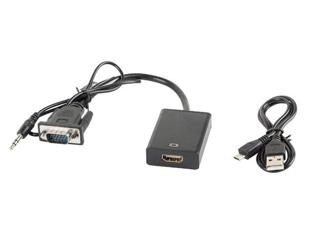 Lanberg Adapter VGA a HDMI Male / Female With Audio AD-0021-BK Cable 20CM