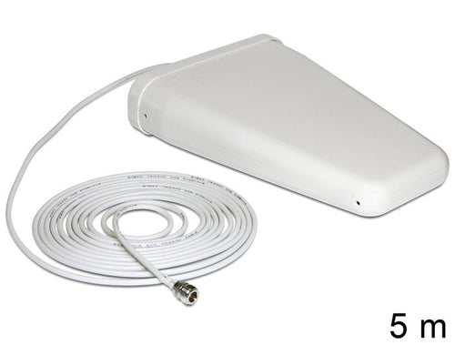 Delock 88808 LTE Band 20/1/3/7 Antenna N Jack 8 ~ 9 dBi 5.0M RG-58 Directional White Outdoor — image 1