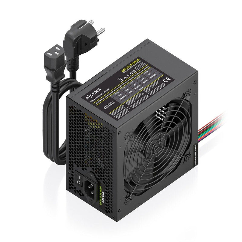 Aisens Power Supply Power ATX 500W With Cable Power Oem, Black