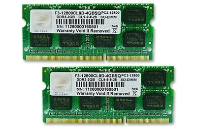 G.skill Memory So-dimm 4GB DDR3 1600 (2X 2GB) Kit Dual, Sq, Lite Retail F3-12800CL9D-4GBSQ — image 1