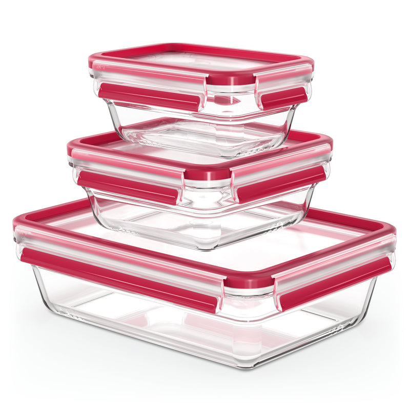 Emsa Recipiente Almacenamiento Alimentos Glass Set Of 3 Pieces Clip & Close