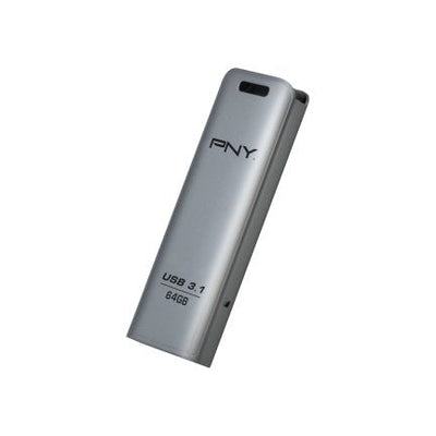 Pny USB Flash Drive Elite Steel 3.1 64GB R80MB/S W20MB/S Push/Pull Metal — image 1
