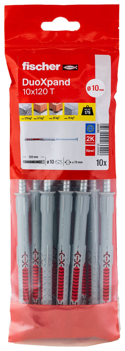 Tacos Expansión Duoxpand T Ø10 X 120MM + Screws Ø7 X 127MM, Bag 10 Units — image 1