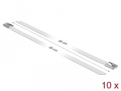 Delock Cable Ties Steel Inoxidable L 500 X B 7,9MM White 10 Pieces — image 1