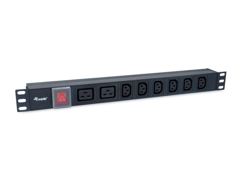 Power Strip Power Aluminium Rack 19 1U 6 Sockets IEC C13 + 2 Sockets IEC C19 With Switch