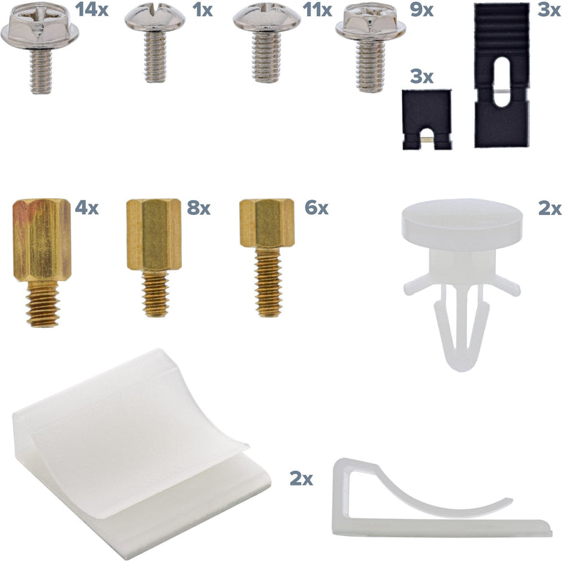 Inline Set Of Screws With Puentes, Clips Adhesivos, Espaciadores, Clips Cables, 63 Units