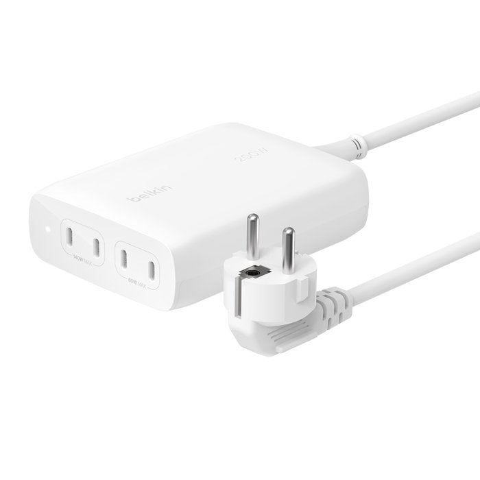 Belkin Pared Cargador 4 Ports USB-C GaN 200W, Blanco