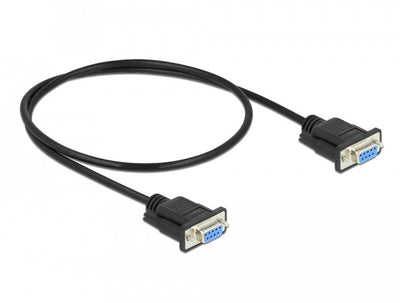 Delock Seriell Cable RS-232 SUB-D9 Female a Female Nullmodem 0,5M — image 1