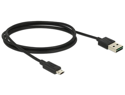 Delock Cable Easy-USB 2.0 Typ-a Male Easy-USB 2.0 Typ Micro-b 1M Black — image 1