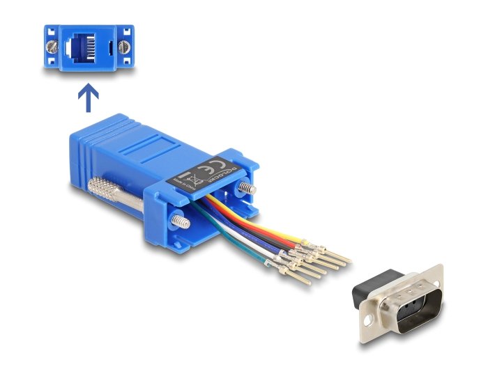 Delock D-sub 9 Pin Connector Male a RJ12 Connector Female Kit Assembly Blue
