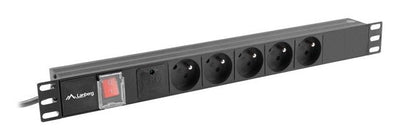 Lanberg Pdu Power Distribution Unit 19 1U 16A 5X French 2M Outlets Black — image 1