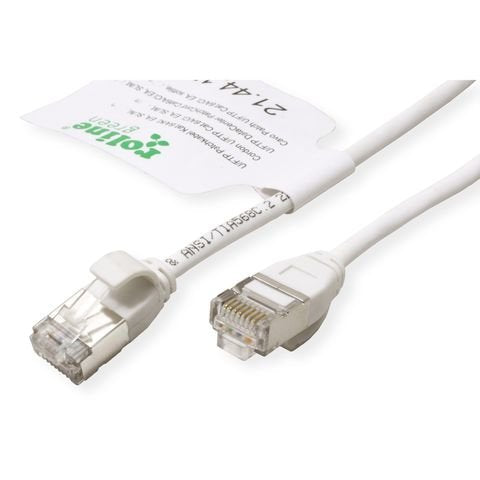 Roline Verde U FTP Network Cable CAT.6A (class Ea), Lsoh, Slim, Blanco 0,5M