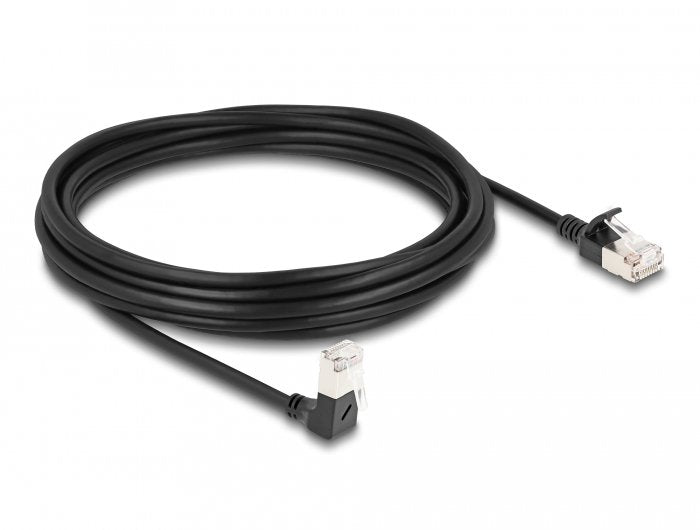 Delock Network Cable RJ45 CAT.6A S/FTP Slim 90° Unten Angular / Gerade 5M