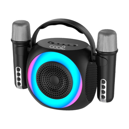 Speaker Cool Bluetooth Universal Musica 6W Mini Karaoke Party + 2 Microphones Black — image 1