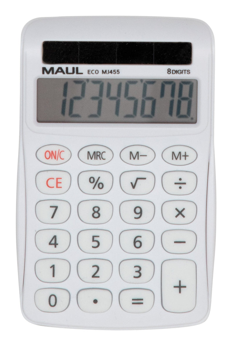 Maul Calculator Eco Mj 455 Calculator Basica With Screen 8 Dígitos Calculator Solar 80% Plastic Reciclado Calc