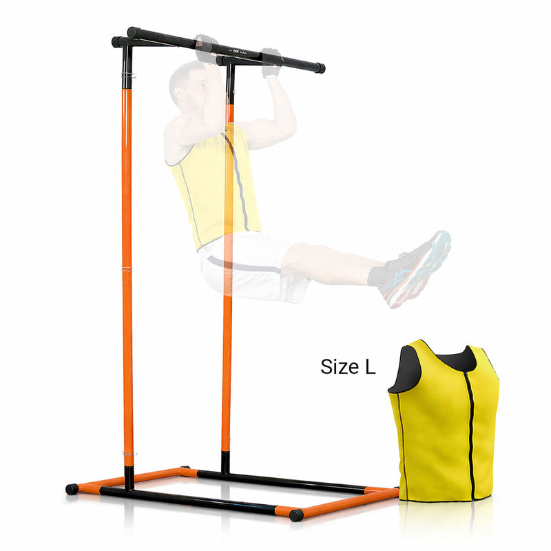 Pull-Up Station Fitness Pack with Exercise Guide and Men’s Sauna Vest L InnovaGoods