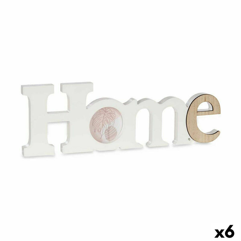 Photo frame Gift Decor Home White Brown MDF Wood (6 Units)