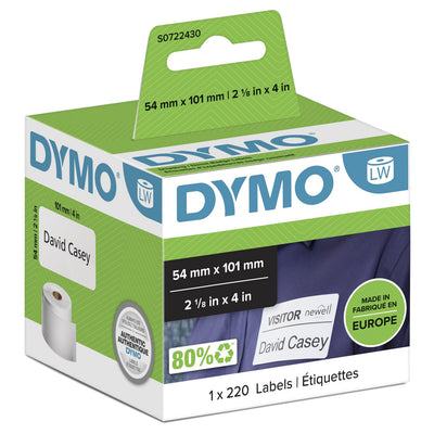 Dymo Labels Label Writer Paper Envio 220 Units Blancas 101X54 Mm — image 1