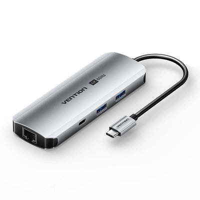 Vention Docking USB Type-c Tqmhb 1x HDMI 4K 2x USB 1x USB Type-c 1XJACK 3.5MM 1x RJ45 1x USB Type-c Pd 1XLECTO — image 1