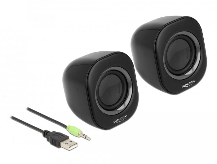 Delock Speaker 27002 Black Grey Alámbrico 2W