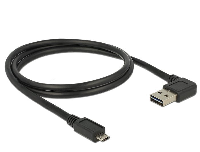 Delock Cable Easy-USB 2.0 Type a Connector Male Angulado Izquierda Derecha Easy-USB 2.0 Type Micro-b Connector