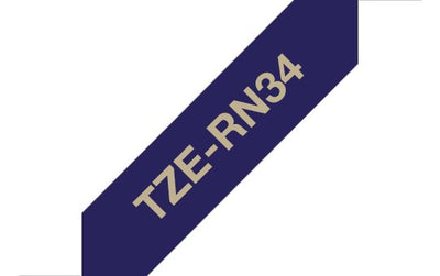 Brother TZE-RN34 Tape Printer Labels Oro Sobre Blue Marino — image 1