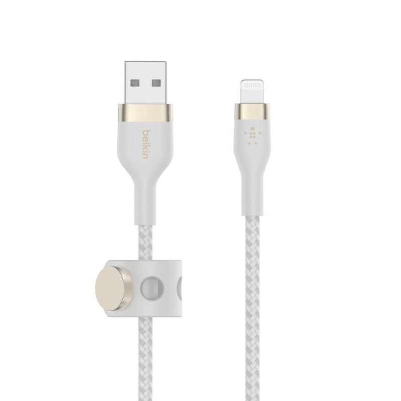 USB-A To Ltg_braid Silic 3M White