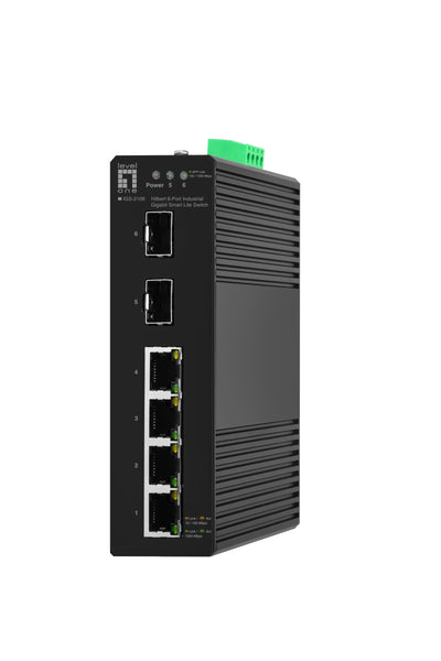 Levelone Switch 6X Ge IGS-2106 2XSFP, 4x RJ45 Black — image 1