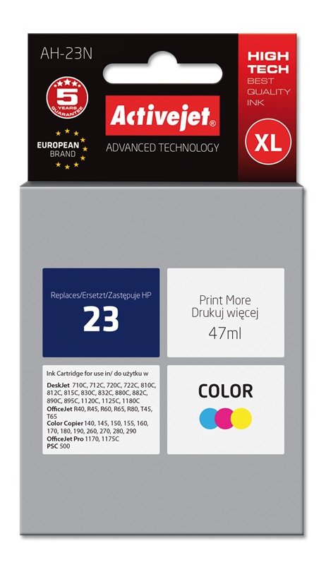 Activejet Ink Ah-23N (reemplazo HP 23 C1823D - Supreme - 47ML - Colour