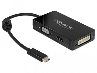 Delock Adapter USB Type-c Male VGA / HDMI / DVI Female Black — image 1